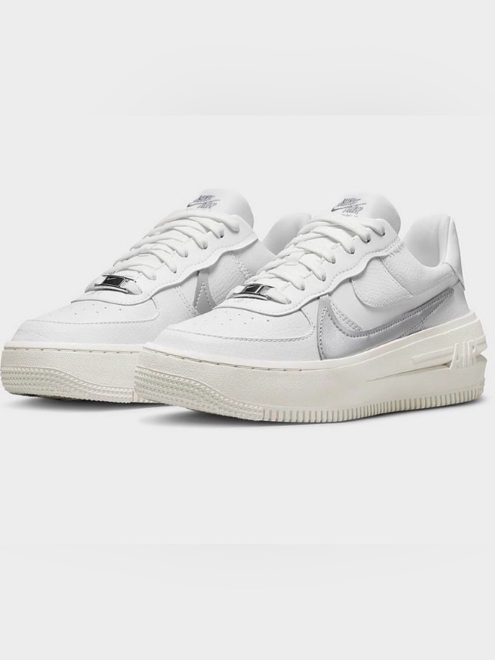 Nike Air Force 1 PLT.AF.ORM Women’s Sneaker White and Silver